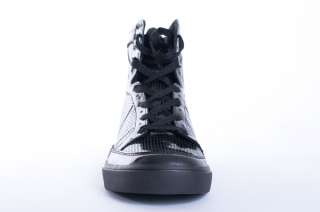 NEW MENS RADII THRILLER BLACK PATENT LEATHER HIGH TOP SNEAKERS SHOES 