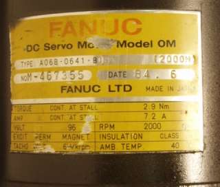 Fanuc OM DC Servo Motor A06B 0641 B081#2000M *REFURBISHED*  