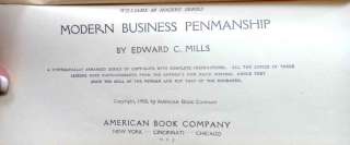 1903 antique PENMANSHIP BOOK modern business  