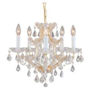 Crystorama 4405 GD GT TS Maria Theresa 6 Light Chandelier in Gold with 