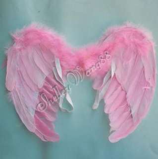 Cute Pink Angel Baby Infant Kid Child Feather Wings Fairy Costume 