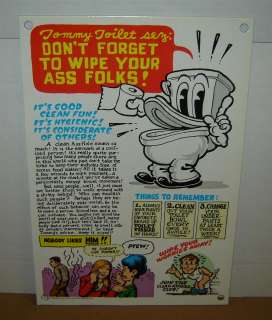 TOMMY TOILET SIGN (R. CRUMB) 11x16 Bathroom Sign (id #1762)  