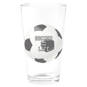  Pint Drinking Glass Soccer Equals Life 