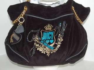 JUICY COUTURE Love your Couture Duchess Black Tote Handbag  