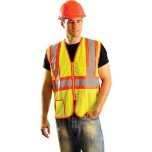   And Orange Two Tone Mesh ANSI Class 2 Vest With Silver Reflective Tape