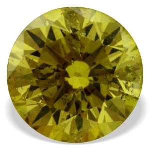    0.21Ct Round Brilliant Canary Yellow Loose Diamond Jewelry