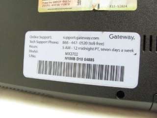 Gateway W340U1 MX3702 14 Laptop Notebook 5994  