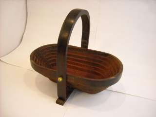 Amish design telescoping folding wood basket  