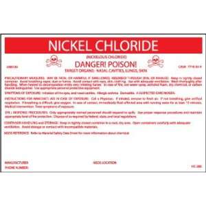  LABELS NICKEL CHLORIDE 3 1/4X5 P/S: Home Improvement