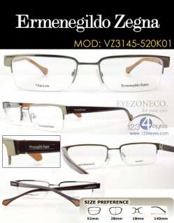 EyezoneCo] Ermenegildo Zegna Eyeglass VZ3145 520K01 Half Rim Titanium 