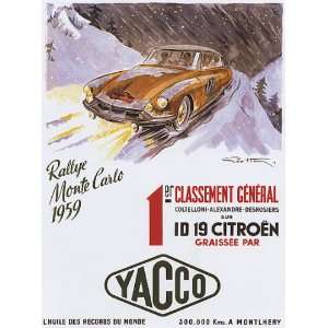  RALLYE MONTE CARLO CITROEN YACCO VINTAGE POSTER REPRO 