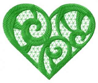 Elegant Valentine Hearts Machine embroidery designs 4x4  
