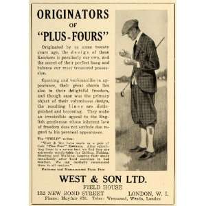 1923 Ad Originators Plus Fours Knickers West & Son Ltd 