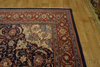   BLUE FLORAL 10X13 SAROUK PERSIAN ORIENTAL AREA RUG WOOL CARPET  