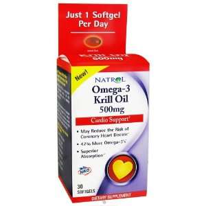  Natrol Heart Health Omega 3 Krill Oil 500 mg 30 softgels 
