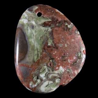 stunning natural rain forest jasper pendant bead stone i1554  