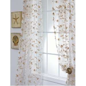   Floral Embroidered Organza Sheer Curtains & Panels: Home & Kitchen