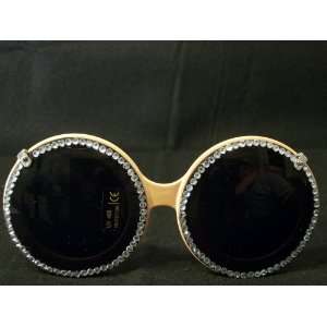  Rhinestone Studded Flip Lens Mouse Sunglasses(Gold Frame 