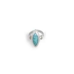  Accented Oval Larimar Ring Jewelry
