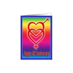  68th Anniversary Hearts in Love Card Health & Personal 