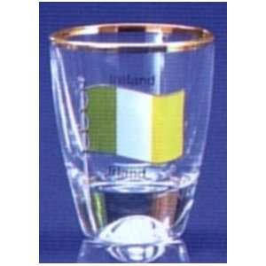  Ireland Flag Shot Glass with Gold Rim 4 Piece Gift Box 