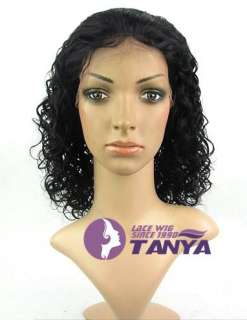 Spanish CURLY Front Lace Wig 14 Indian Remy Human Hair Handsewn 