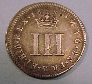 1686 James II English 3 Pence HIGH GRADE   