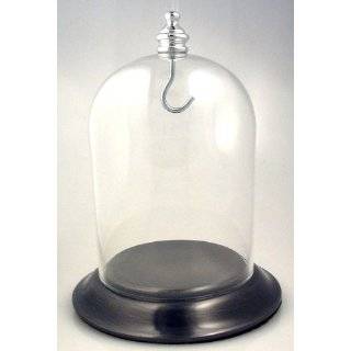  Watch Glass Display Dome with Satin Silver Chrome Base with Hook 