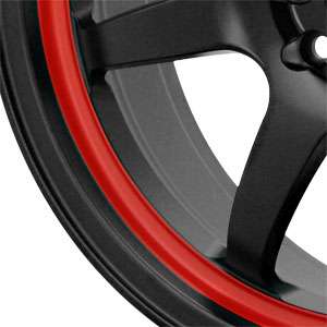 New 17X7 4 100/4 114.3 Konig Forward Black Red Stripe Wheels/Rims