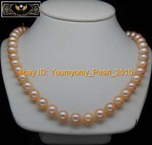  925Silver   Natural 8 9mm AAA+ pink pearl necklaces (18 inch)  