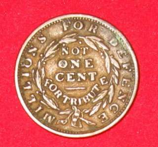1827/35 WALL STREET HARD TIMES TOKEN NOT ONE CENT FOR TRIBUTE 100% 