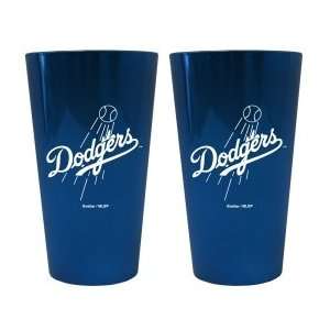  Los Angeles Dodgers Lusterware Pint Glass   Set of 2 