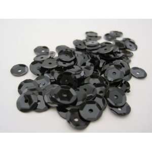  8mm BLACK cup sequins. Approx 200 per package. Everything 