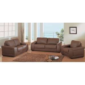 Color #8016): 665 Brown Leather Sofa, Chair and Loveseat (Color #8016 