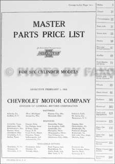 Chevrolet Master Parts Book 1929 1930 1931 1932 Catalog Manual Car 