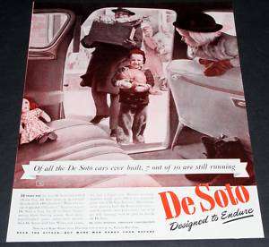 1944 OLD WWII MAGAZINE PRINT AD, DESOTO, DESIGNED TO ENDURE, BOY 