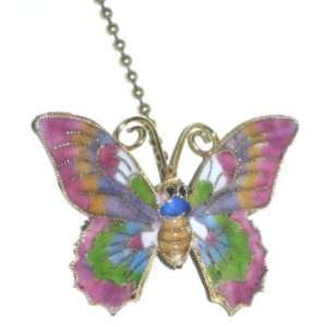  Pink BUTTERFLY chain FAN PULL ceiling light decor: Home 