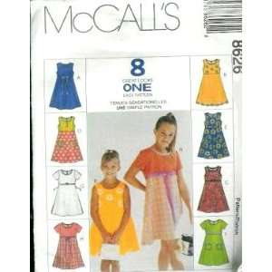 McCalls Sewing Pattern 8626 Girls Dresses in 8 Styles, Size CD (2 3 