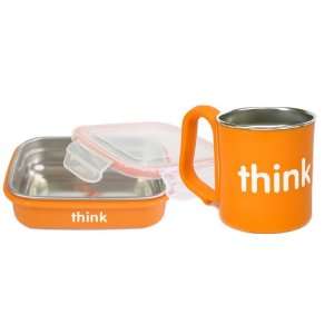   BPA Free Bento Box and thinkbaby BPA Free Kids Cup, Orange Baby