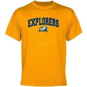 La Salle Explorers Logo Arch T shirt   Gold
