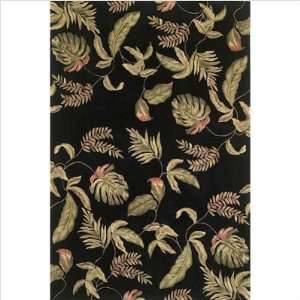  KAS RUB8893 Ruby Black Floral Wool Rug: Furniture & Decor