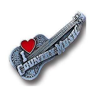    Pewter 3 D Collector Pin   I Love Country Music