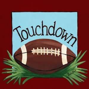  Football Touchdown Varsity Red Canvas Art: Arts, Crafts 