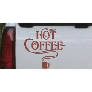 6in X 5.8in Brown    Hot Coffee Cafe Diner Business Car Window Wall 