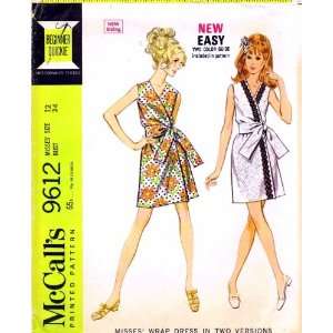   Pattern Sleeveless Front Wrap Dress Size 12 Bust 34: Arts, Crafts