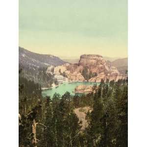  Vintage Travel Poster   Sylvan Lake South Dakota 24 X 18 