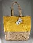 big buddha ozzy yellow ostrich tote handbag nwt v expedited