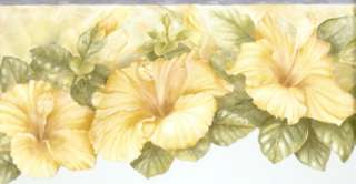 DIE CUT YELLOW GOLD HIBISCUS 9.99 Wallpaper bordeR Wall  