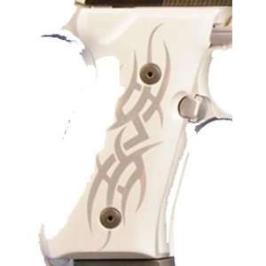 Hogue Beretta 92 Grips Tribal Aluminum Clear: Sports 