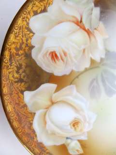 Beautiful Antique RS Germany Prussia Plates Gilt & Roses  